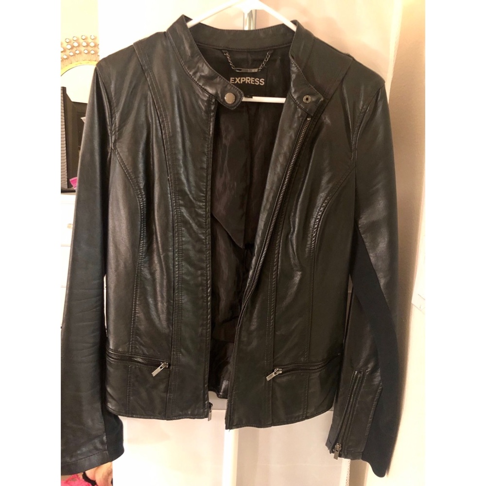 Black leather jacket